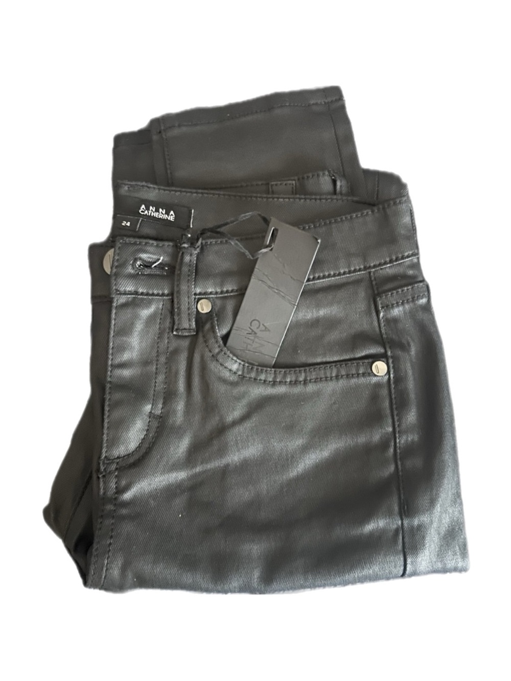 Ana Catherine black coated cotton jeans size 24